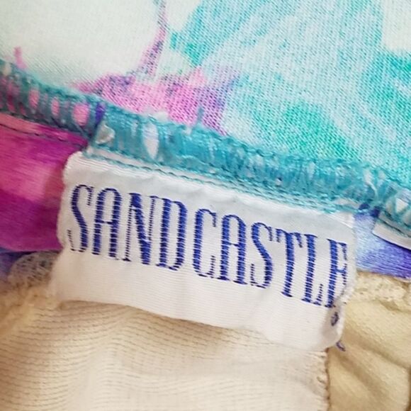 VINTAGE 60s Sandcastle Pastel Floral Swimsuit - Picture 10 of 11